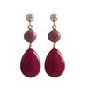 Image 1 : Ruby 10X14mm Teardrop And Rhodonite 6Mm Ball Semi Precious Stones On Gold Plated Sterling Silver Bal