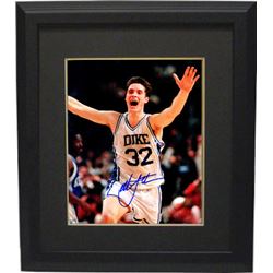 Christian Laettner Signed Duke Blue Devils Arms Up Celebration 8X10 Photo Custom Framed 1992 Game Wi