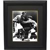 Image 1 : Jake Lamotta Signed B&W Boxing 16X20 Photo Custom Framed Raging Bull (Vs Sugar Ray Robinson In Ring 