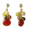 Image 1 : Assorted Colors Semi Precious Stones On Gold Plated Sterling Silver Post Earrings