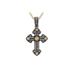 GOLDPLATED DIAMOND CROSS PENDANT (#7010D)