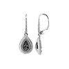 Image 1 : SILVER BLACK DIAMOND LEVERBACK EARRINGS (#6678D-BLK)