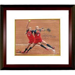 Jennie Finch Signed Olympic Team USA 16X20 Photo Custom Framed Double Exposure 04 US Gold