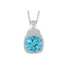 Image 1 : SS SWISS BLUE TOPAZ / DIAMOND PENDANT (#10189SW)