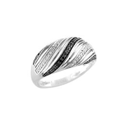 WG BLACK / WHITE DIAMOND RING - Size 7 (#8962D-BLK)