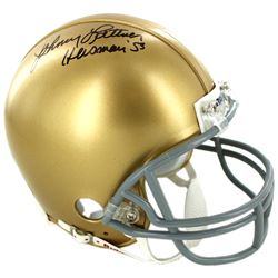 Johnny Lattner Signed Notre Dame Mini Helmet W/ Heisman Inscrip.