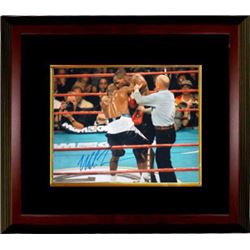 Mike Tyson Signed Boxing 16X20 Photo Custom Framed Biting Ear Vs Evander Holyfield (Heavyweight Cham