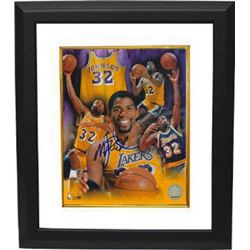 Magic Johnson Signed Los Angeles Lakers 8X10 Photo Custom Framed Collage