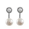 Image 1 : Sterling Silver CZ Pearl Post Earring