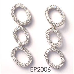 Sterling Silver CZ Post Earrin