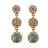 Image 1 : Sterling Silver Gold Plated Multi CZ Earrings