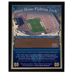 Notre Dame Game Used Bench Slab 8X10 Plaque W/Stadium Image