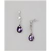 Image 1 : Sterling Silver-Crystal Earring