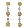 Image 1 : Sterling Silver Tri Color CZ Circles Post Earrings 42M Long