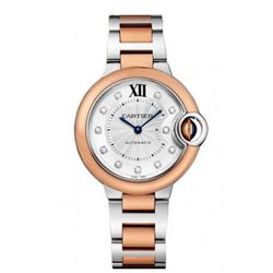 Cartier  Ballon Bleu 33Mm Steel &Amp; Rose Gold  Women Watch