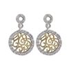 Image 2 : Sterling Silver Two Tone Filigree CZ Post Earrings, 0.78