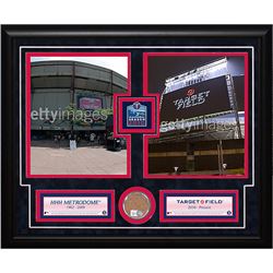 Minnesota Twins "Metrodome, Target Field" 2 Stadium Photo 11X14 Framed Collage W/ Game Used Dirt