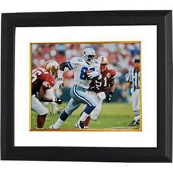 Michael Irvin Signed Dallas Cowboys 16X20 Photo Custom Framed Playmaker (White Jersey Horizontal Vs 