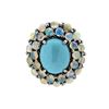 Image 1 : SS TURQUOISE / ETHIOPIA OPAL RING - Size 7 (#9922MUL)