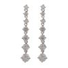 Image 1 : Rhodium Plated Sterling Silver, Graduating CZ Drop Post Earrings Dimensions: 43.65Mm Long X 7.85Mm W
