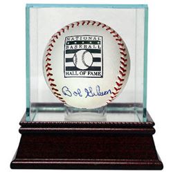 Bob Gibson Signed Official Hall Of Fame Logo Major League Baseball W/ Glass Case- MLB Hologram (St. 