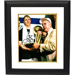 Larry Bird Signed Boston Celtics 8X10 Photo Custom Framed (Trophy With Red Auerbach)
