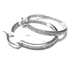 Image 1 : Sterling Silver 30Mm Hoop Earrings, White Czs