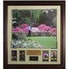 Image 1 : Tiger Woods Unsigned Engraved Signature Series Collection 30X32 Leather Framed Photo With 4 Cards- 4