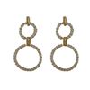 Image 1 : Sterling Silver-Gold Circle Match Earring