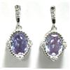 Image 1 : Sterling Silver-Tanzanite Earrings