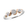 Image 1 : TT STERLING SILVER PINK GOLD PLATED DIAMOND RING - Size 8 (#9804D)