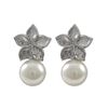 Image 1 : Silver Flower Pearl Earing