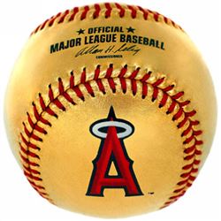 Los Angeles Angels Of Anaheim 24 Karat Gold Leather Official Major League Team Logo Baseball