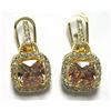 Image 1 : Sterling Silver-GD-CZ  Square Earring