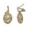 Image 1 : Matte Gold Over Sterling Silver, Post Clip Earrings With White Czs, 30Mm Long