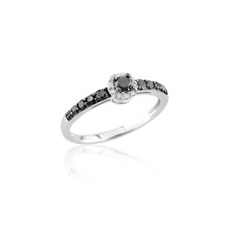 WG BLACK / WHITE DIAMOND RING - Size 7 (#9442D-BLK)