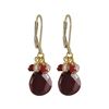 Image 1 : Red Jasper Combination Semi Precious Stones, On Gold Plated Sterling Silver Lever Back Earrings, 1.4