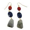 Image 1 : Assorted Colored Stones Gold Over Sterling Silver Fish Hook Earrings