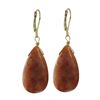Image 1 : Honey Semi Precious Stone On Gold Tone Sterling Silver Lever Back Earrings -1.87