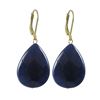 Image 1 : Lapis Semi Precious Stone On Gold Tone Sterling Silver Lever Back Earrings -1.87