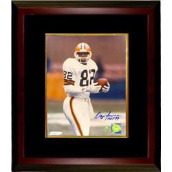 Ozzie Newsome Signed Cleveland Browns 8X10 Photo Custom Framed HOF 99 (White Jersey)