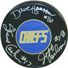Image 1 : Hanson Brothers Signed Charlestown Chiefs Puck