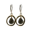 Image 1 : Labradorite(Grey) Semi Precious Stone In Gold Tone Brass Ring Sterling Silver Lever Back Earrings- 1