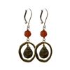 Image 1 : Labradorite(Grey) Semi Precious Stone In Gold Tone Brass Ring Sterling Silver Lever Back Earrings- 1