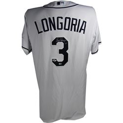 Evan Longoria Rays Authentic White Cool Base Jersey (MLB Auth; Longoria Holo)