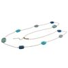 Image 1 : Aqua And Blue Chalcedony Combination Semi Precious Faceted Chunky Stones On Gold Plated Sterling Sil