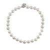 Image 2 : White 14Mm Faceted Semi-Bright Shell Pearls Necklace, With Sterling Silver Cage Lock, 18"