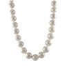 Image 1 : White 14Mm Faceted Semi-Bright Shell Pearls Necklace, With Sterling Silver Lobster Lock, 18"