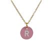 Image 2 : Enamel Initial Disc On Gold Plated Sterling Silver Chain
