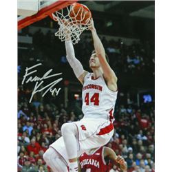 Frank Kaminsky Signed Wisconsin Badgers 8X10 Photo (Slam Dunk Vs Indiana White Jersey)